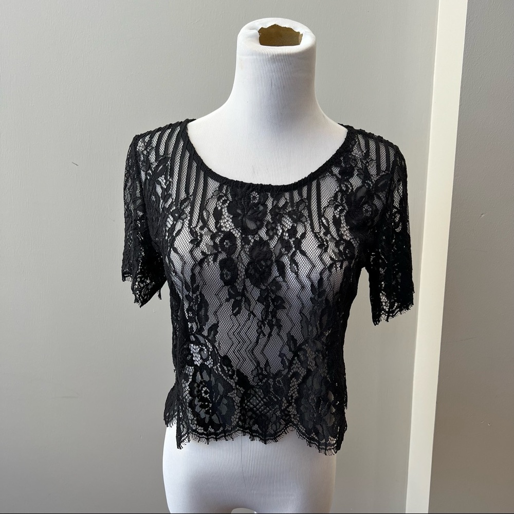 black lace top